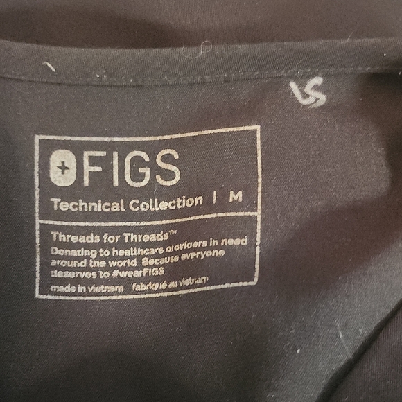 Figs Black PO#1801 Short Sleeve Scrub Size M - Picture 3 of 5